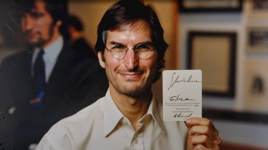 Steve’o Jobso pasirašyta „Apple Computer“ vizitinė kortelė aukcione parduota už daugiau nei 180 000 JAV dolerių