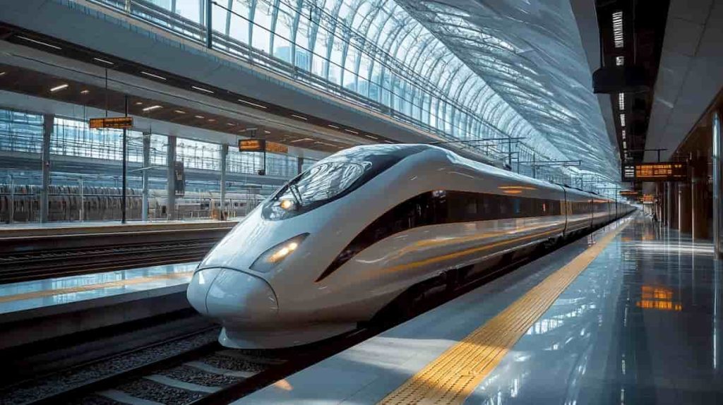 Kinija testuoja greičiausią pasaulyje didelio greičio traukinį Pekine