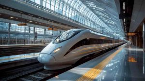 Kinija testuoja greičiausią pasaulyje didelio greičio traukinį Pekine