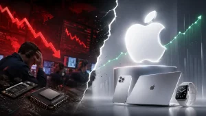 Kol investuotojai bėga iš DI akcijų, „Apple“ pasiekė 5 trln. JAV dolerių vertę
