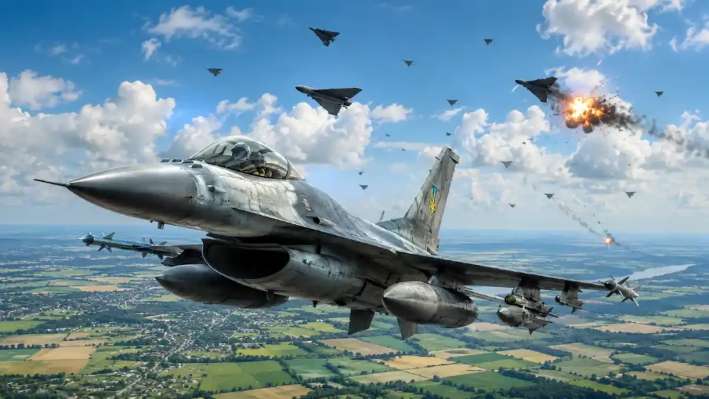 Pamoka NATO: Ukrainos F-16 sparčiai dėvisi – brangūs naikintuvai tampa pigių atakų įkaitais