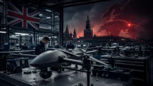 Maskva perspėja Londoną: Ukrainai dronus gaminančios įmonės gali tapti taikiniais