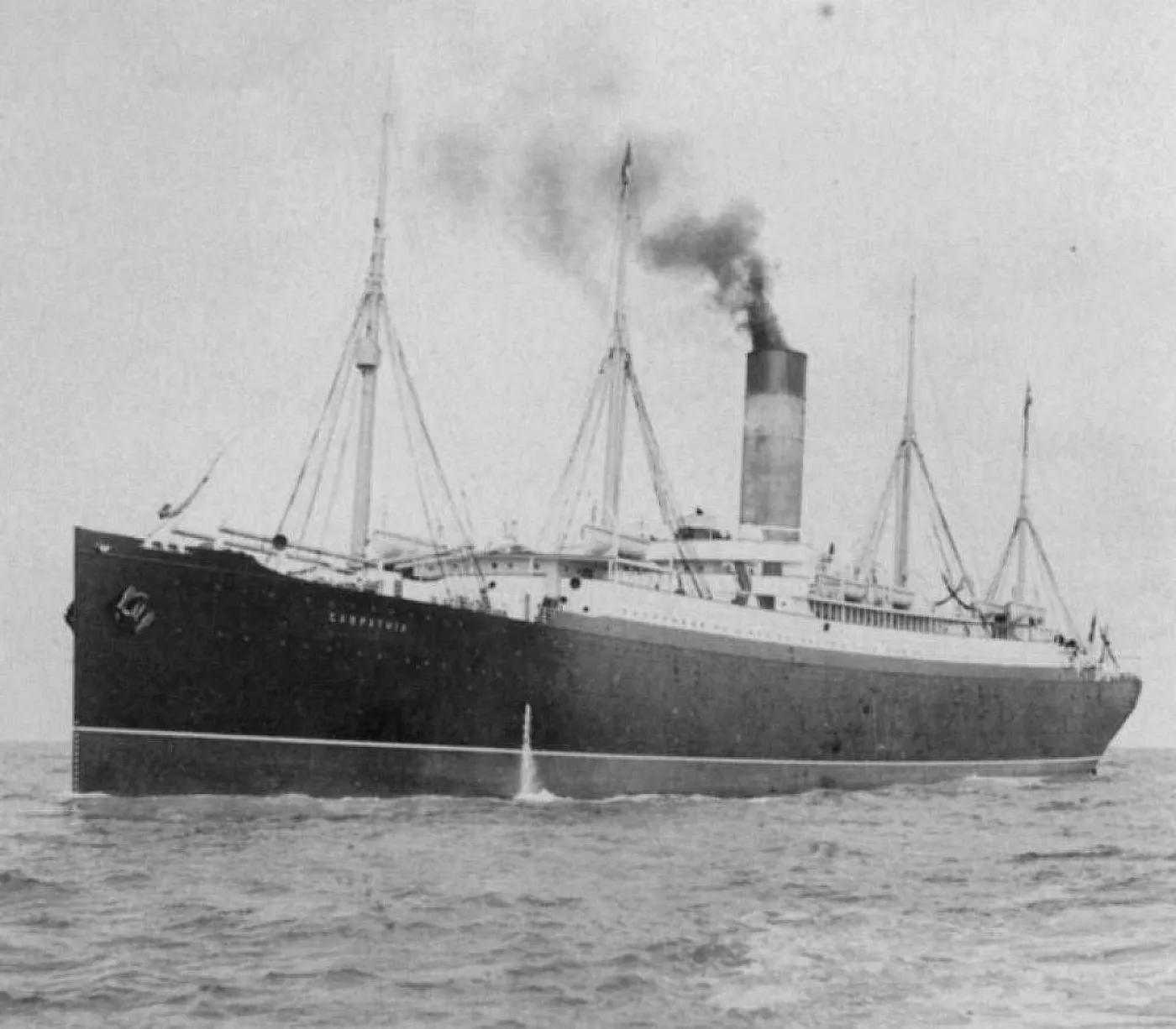 Istorinė laivo „RMS Carpathia“ nuotrauka