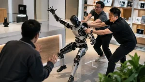 Niekada neprovokuok roboto: pastūmus humanoidą, šis puolė atgal